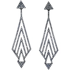 Zoe & Morgan Spearhead 3.28 Carat Diamond White Gold Drop Earrings