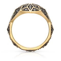 Zoe & Morgan Venus Star Yellow Gold Black Diamond Cocktail Ring