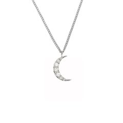 Zoe & Morgan White Gold Diamond Luna Necklace
