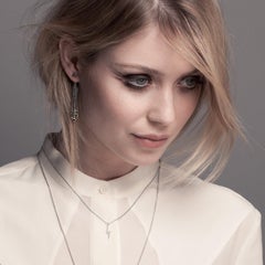 Zoe & Morgan White Gold Diamond Zap Necklace