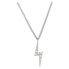 Zoe & Morgan White Gold Diamond Zap Necklace