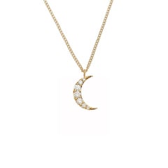 Zoe & Morgan Yellow Gold Diamond Luna Necklace