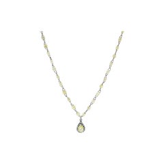 Zoe Platinum Yellow Diamond briolette Pendant Necklace