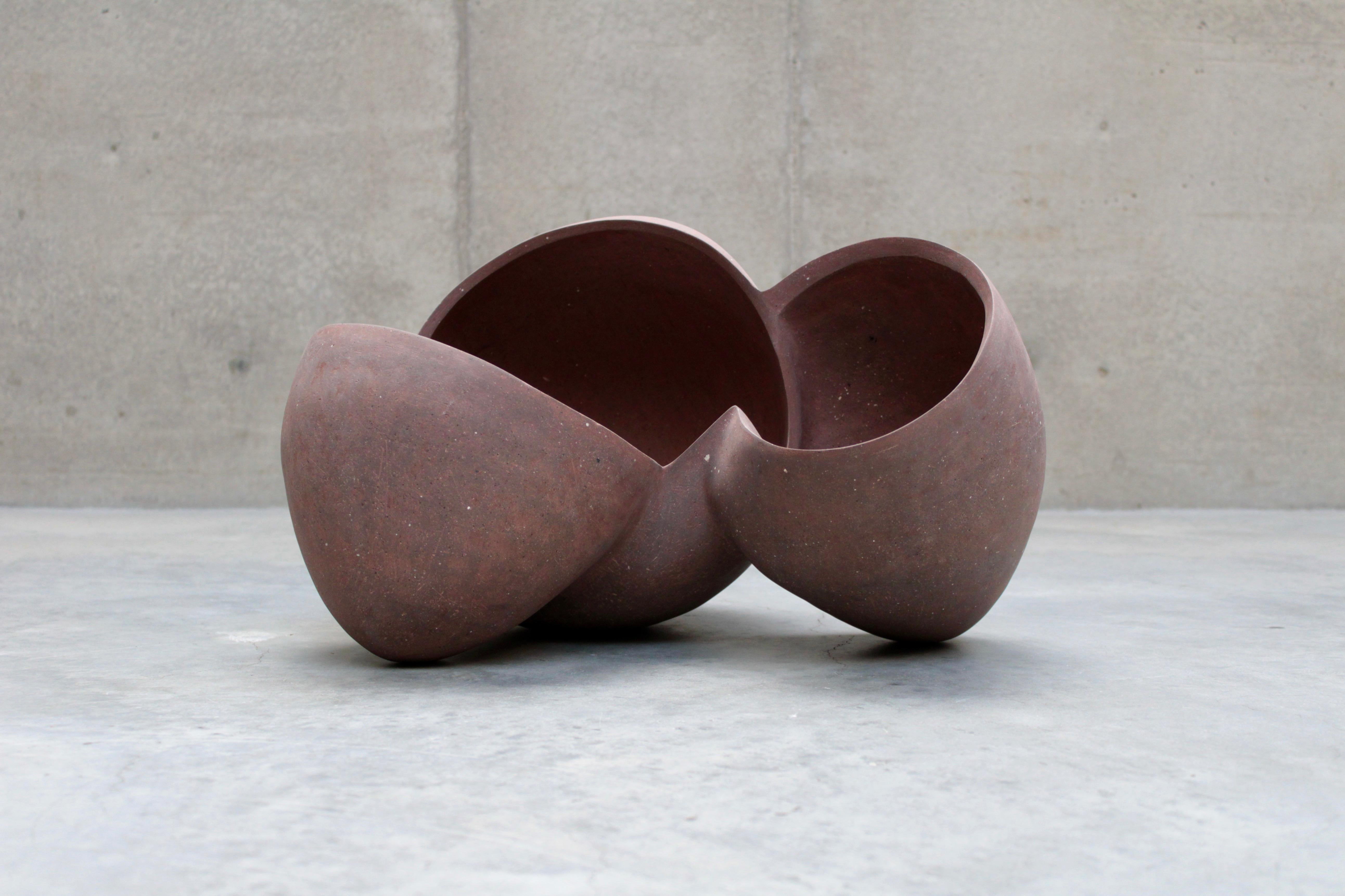 Title: Magnolia 04 
Year: 2021
Artist: Zoë Powell

Large, free-form ceramic sculpture made from a blend of high-iron stoneware clays hand-collected by the artist in Minnesota. The surface is hand-polished with diamond sandpaper to render a matte
