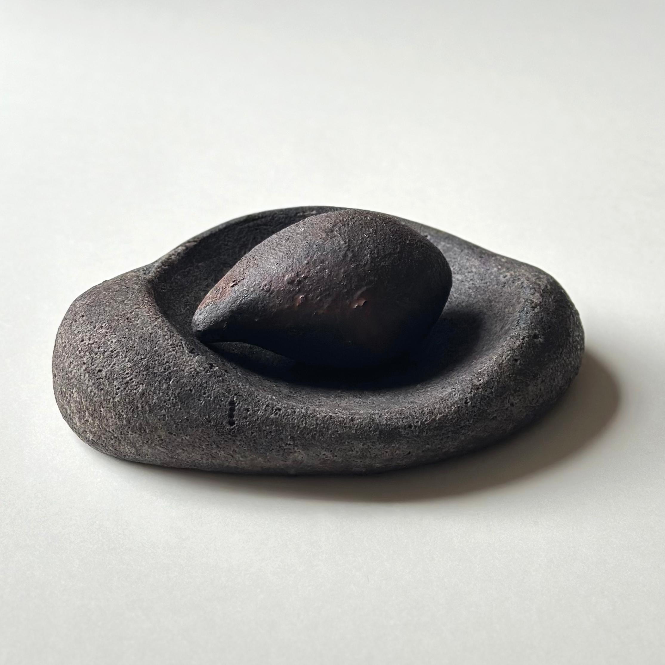American Zoë Powell, Wood-Fired Ceramic Mortar and Pestle Sculpture, 2018 For Sale