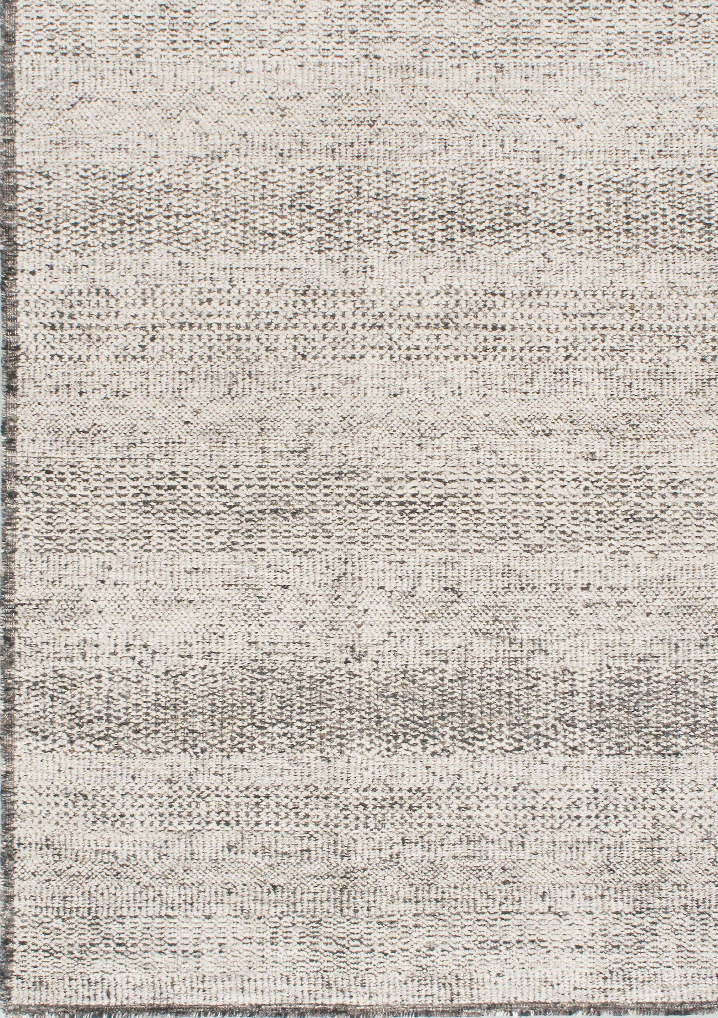 Zoe Rose Grass Moderner handgewebter Wollteppich in Schwarz und Elfenbein 12' X 15' (Indisch) im Angebot