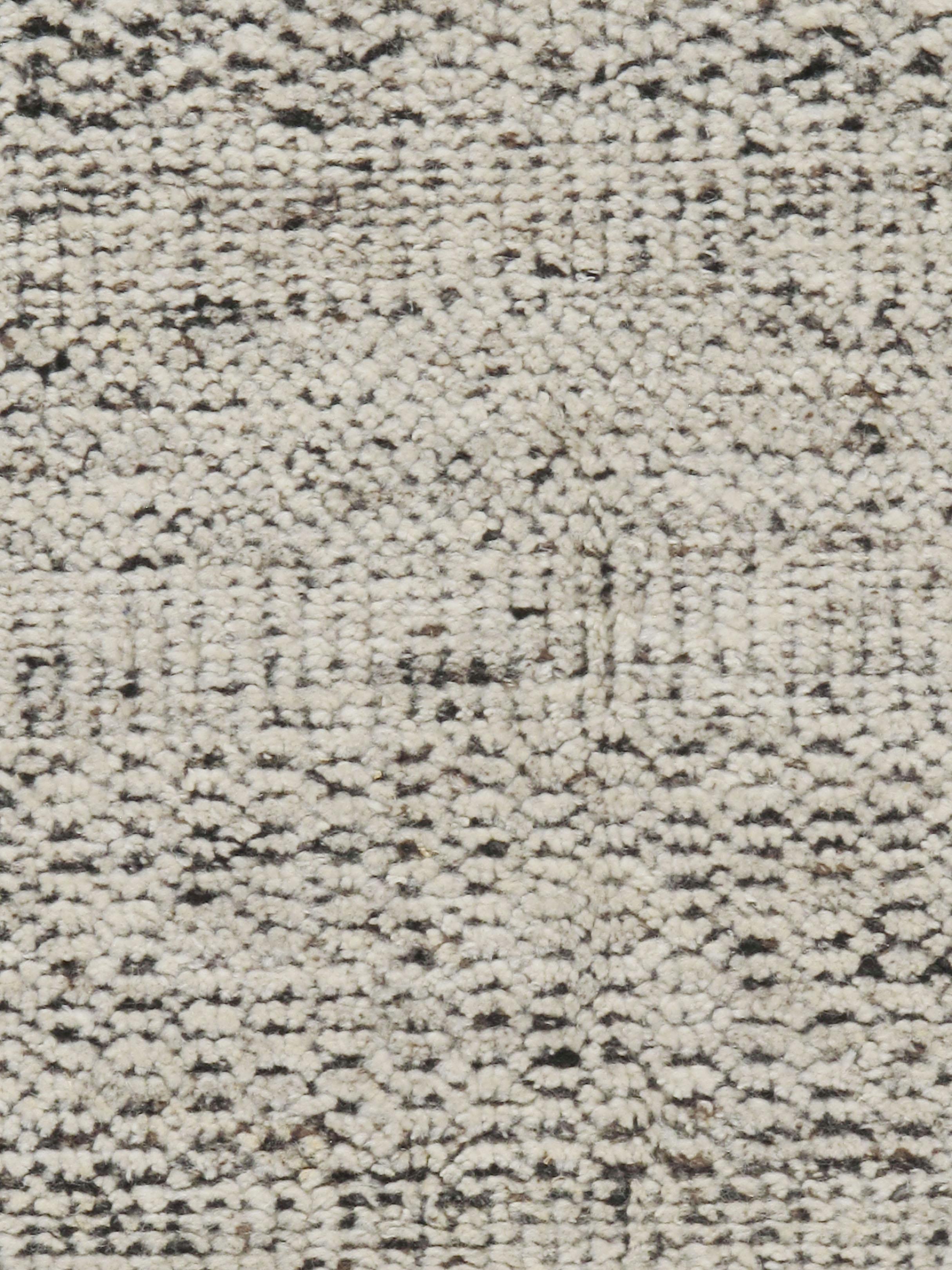 Zoe Rose Grass Moderner handgewebter Wollteppich in Schwarz und Elfenbein 12' X 15' (Handgewebt) im Angebot