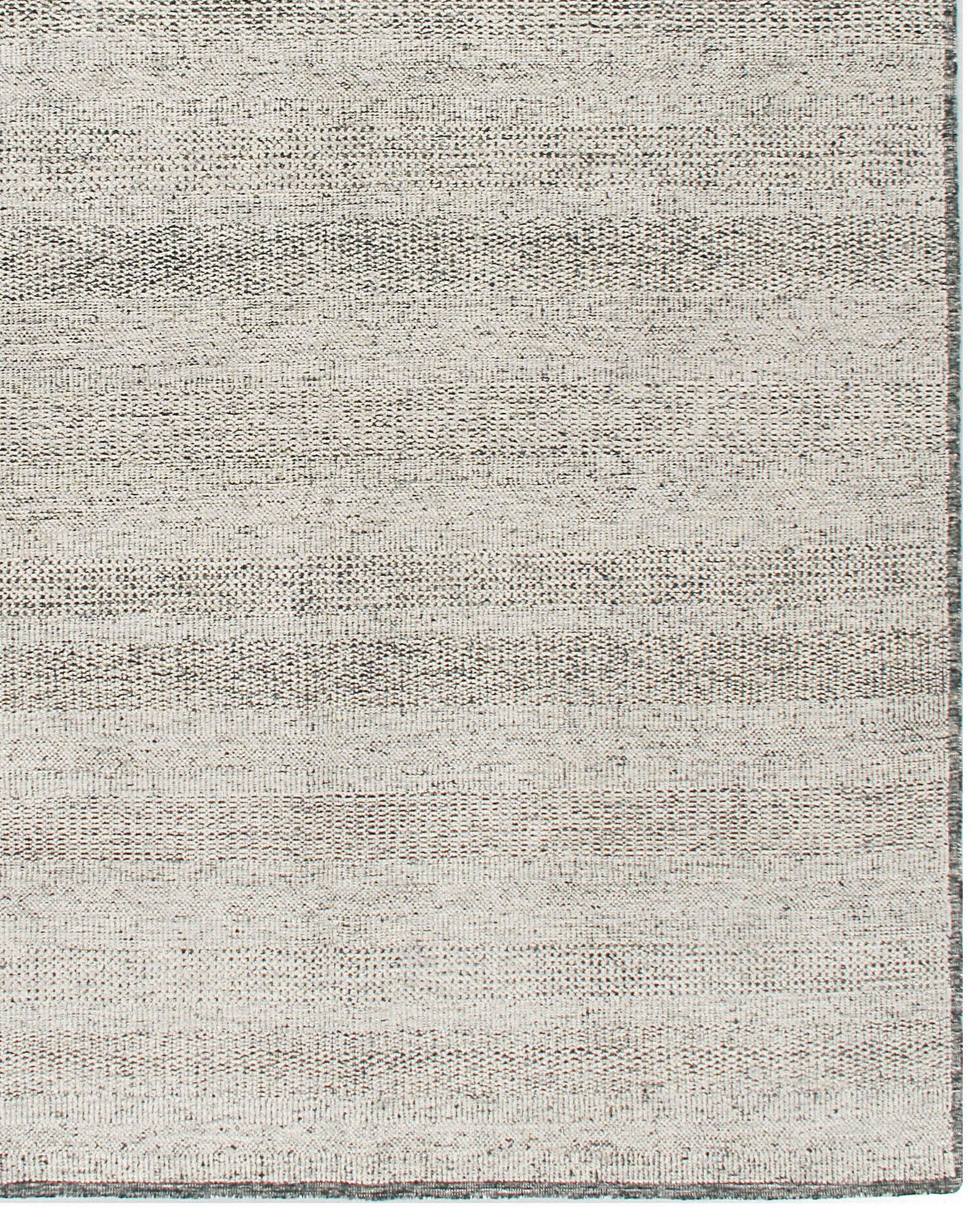 Zoe Rose Grass Moderner handgewebter Wollteppich in Schwarz und Elfenbein 12' X 15' im Angebot 1