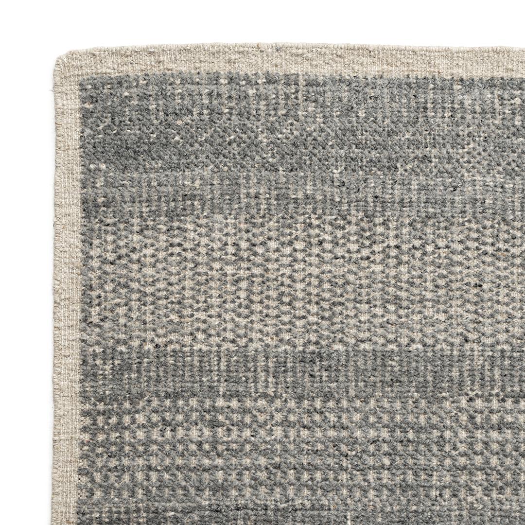 Zoe Rose Grass Moderner handgewebter Teppich aus Wolle in Grau und Elfenbein 12' X 15' (Indisch) im Angebot