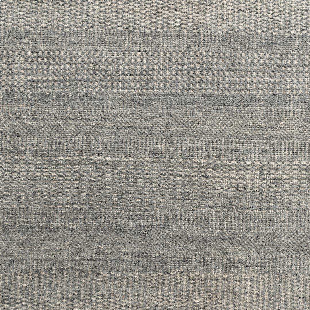 Zoe Rose Grass Moderner handgewebter Teppich aus Wolle in Grau und Elfenbein 12' X 15' im Zustand „Neu“ im Angebot in New York, NY
