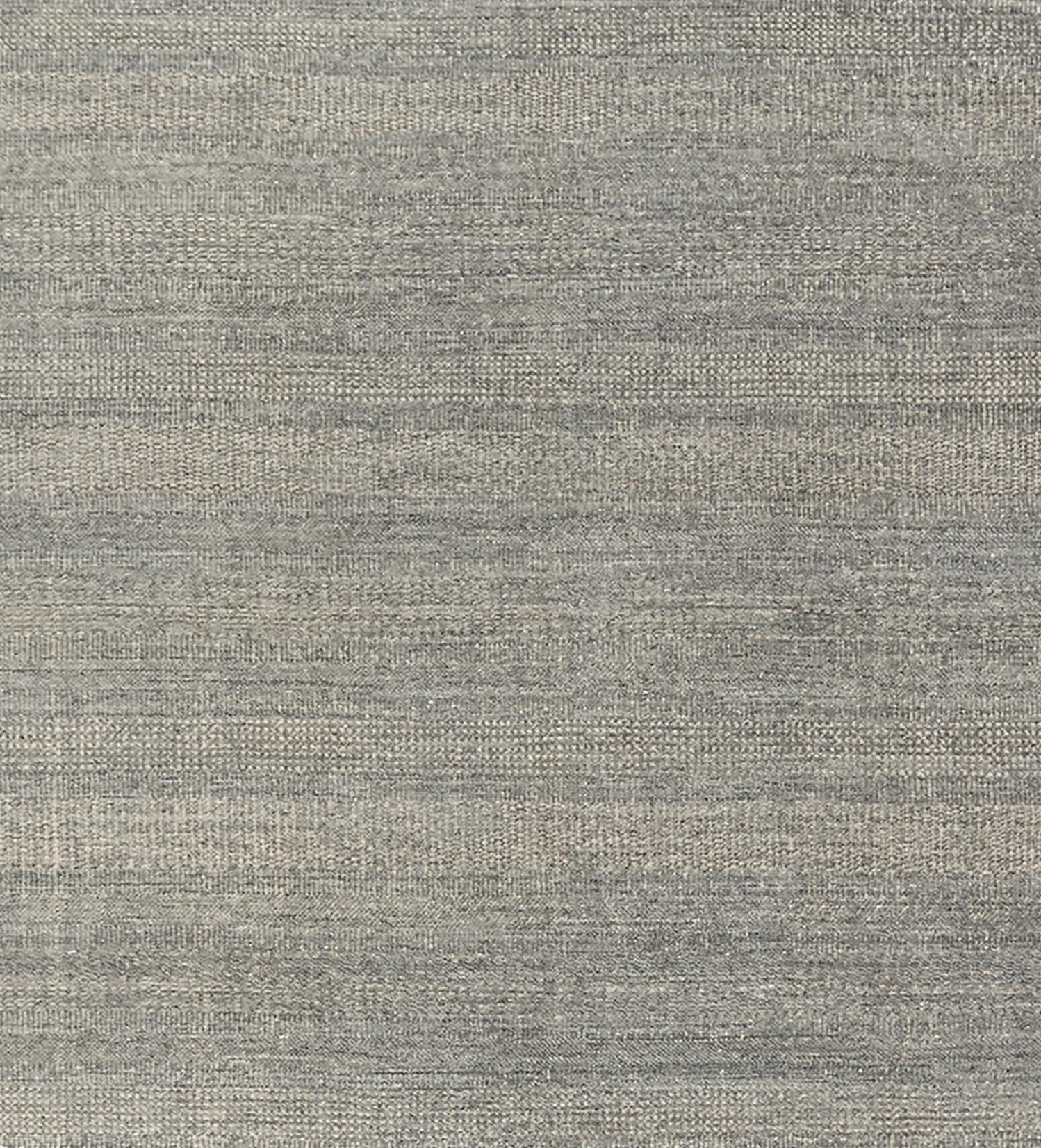 Zoe Rose Grass Moderner handgewebter Teppich aus Wolle in Grau und Elfenbein 12' X 15' im Angebot 1