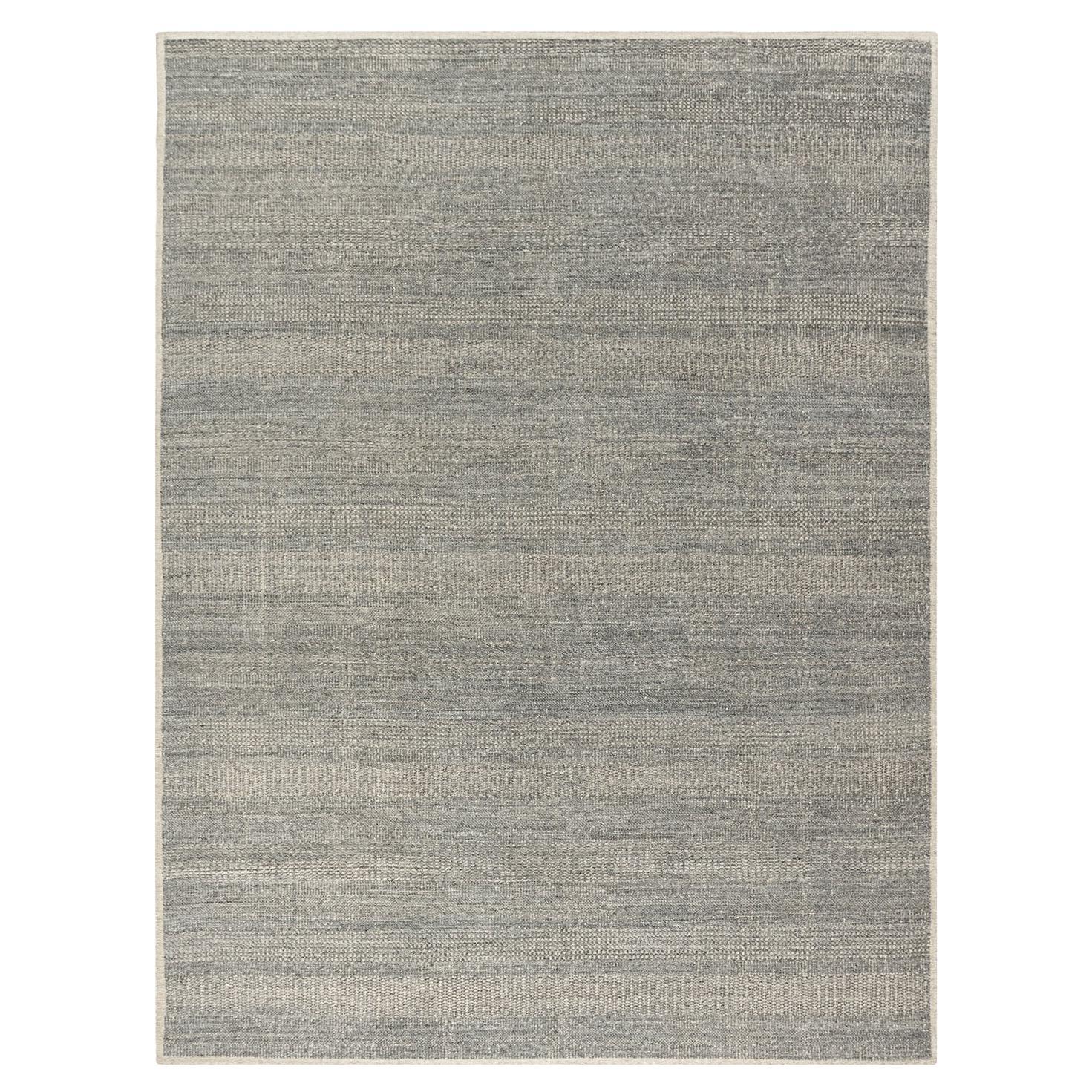Zoe Rose Grass Moderner handgewebter Teppich aus Wolle in Grau und Elfenbein 12' X 15'