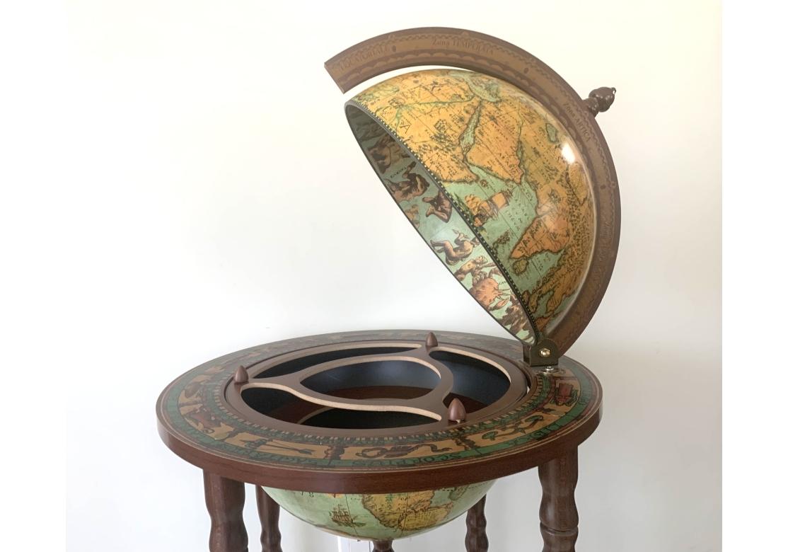 Néo-Renaissance Zoffoli Bar à Globe style ancien en vente