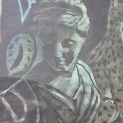 Sunset. Mixed media drawing, Black and white, Polish artist