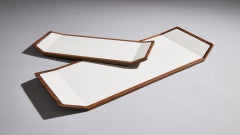 Zōgan, Enamel Embedded Decorative Wooden Tray 'L' by Tamen