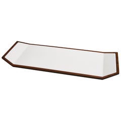 Zōgan, Enamel Embedded Decorative Wooden Tray 'L' by Tamen