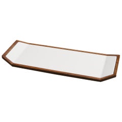 Zōgan, Enamel Embedded Decorative Wooden Tray 'S' by Tamen