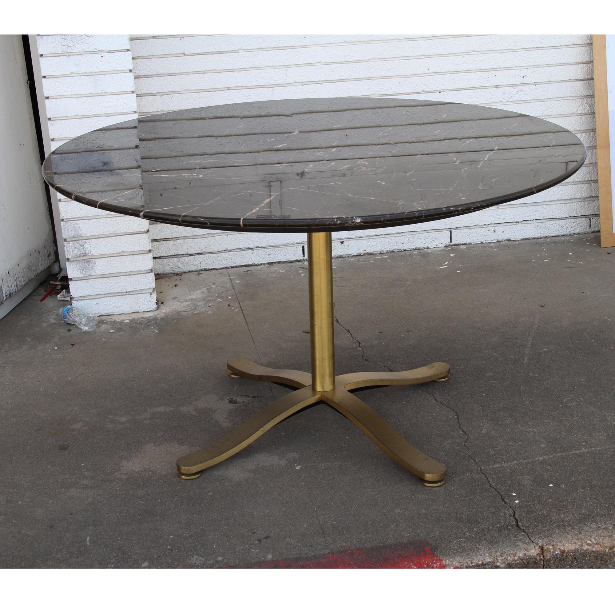 Mid-Century Modern Zographos Bronze Marble Dining Table For Sale