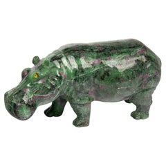 Zoisite’s Wild Side: The Radiant Ruby Hippo 8"