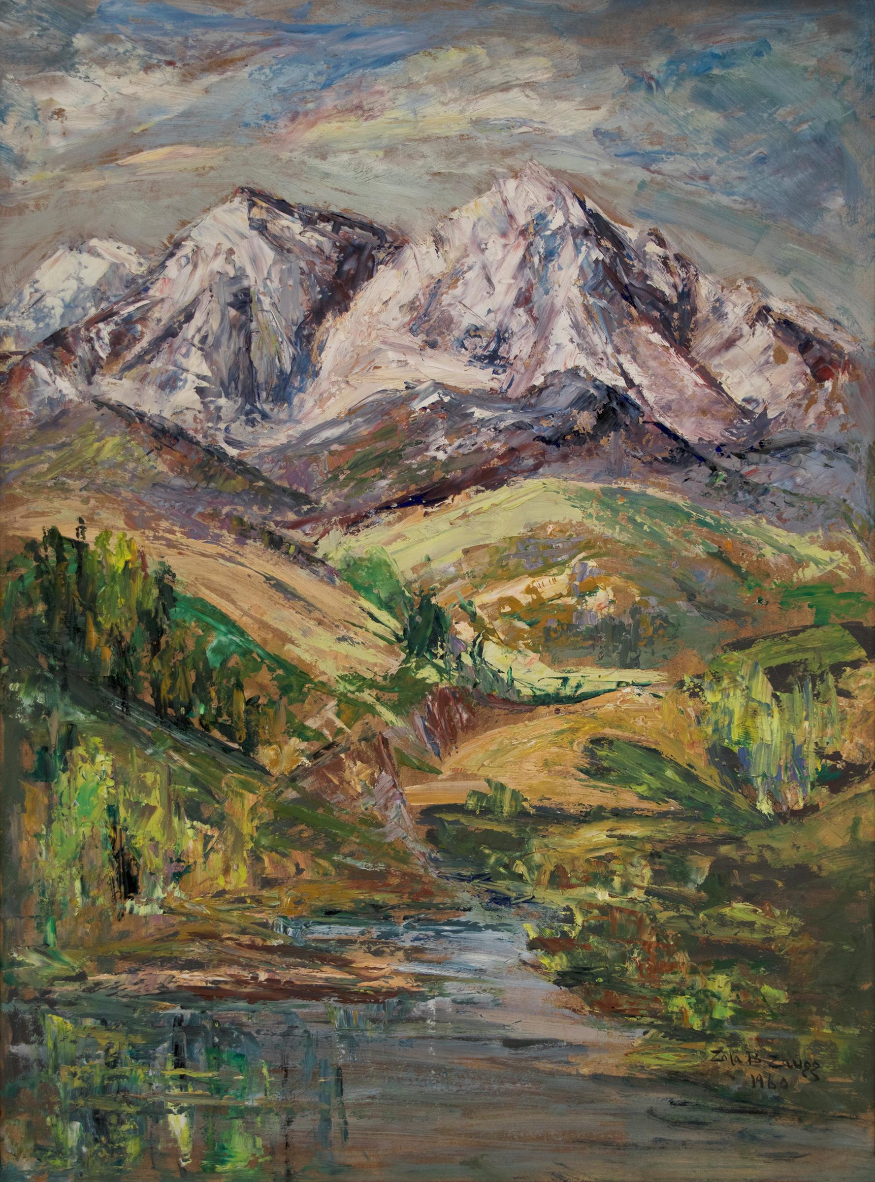 Untitled (Colorado Mountain Landscape) - Painting by Zola Zaugg