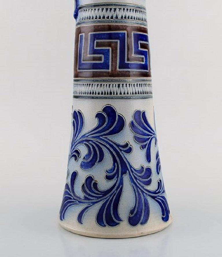 Zoller, Germany, Large Beer Mug in Hand Painted Ceramics, Mid-20th Century In Good Condition For Sale In Copenhagen, DK