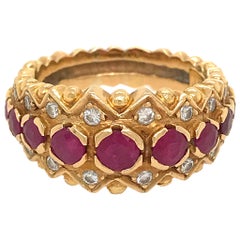 Zolotas 18 Karat Yellow Gold Ruby and Diamond Ring