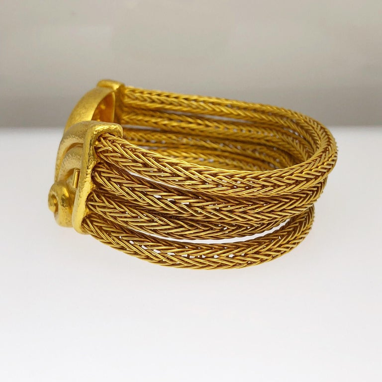 Zolotas 24 Karat and 22 Karat Yellow Gold Rope Bracelet with Greek Motif  Centre at 1stDibs | greek rope bracelets, 24 karat gold bracelet, 24 karat  gold bangle