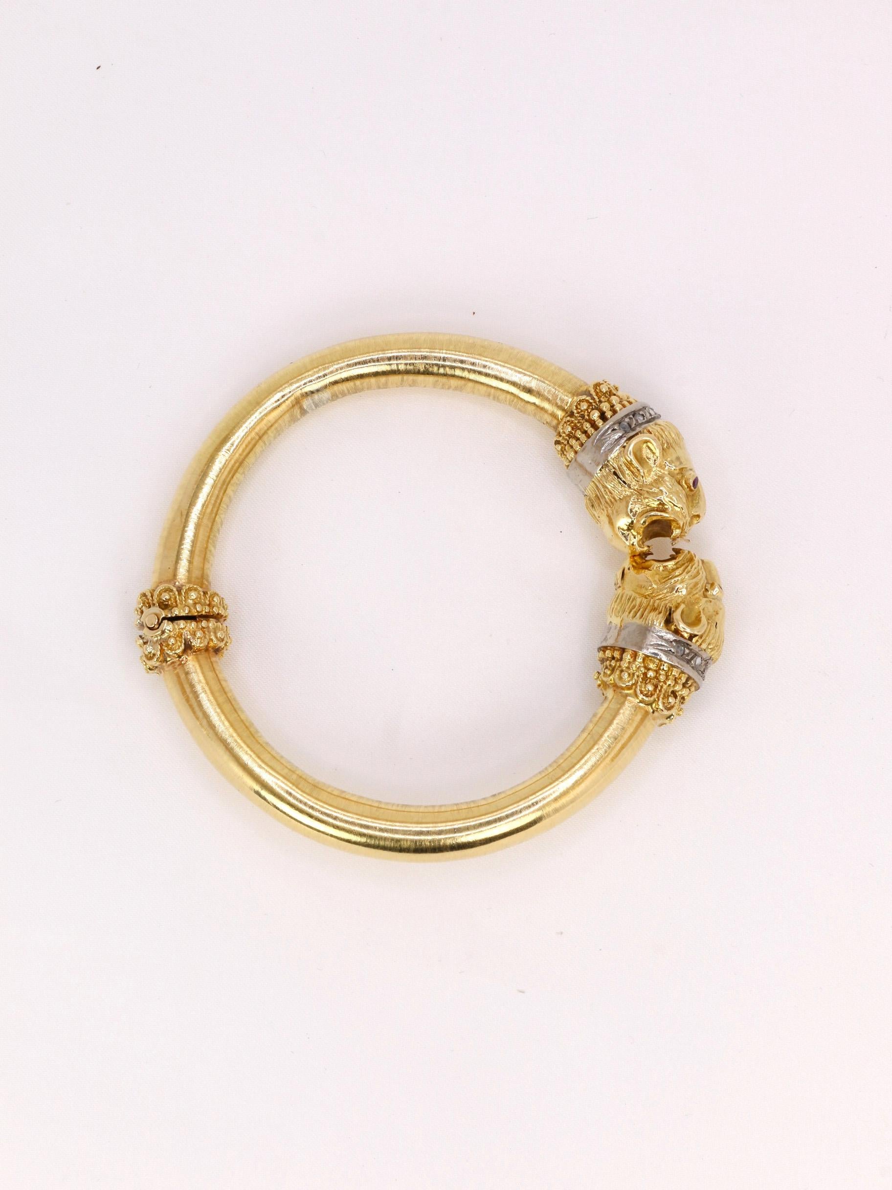  ZOLOTAS Bracelet tête de félin en or, rubis et diamants Pour femmes 