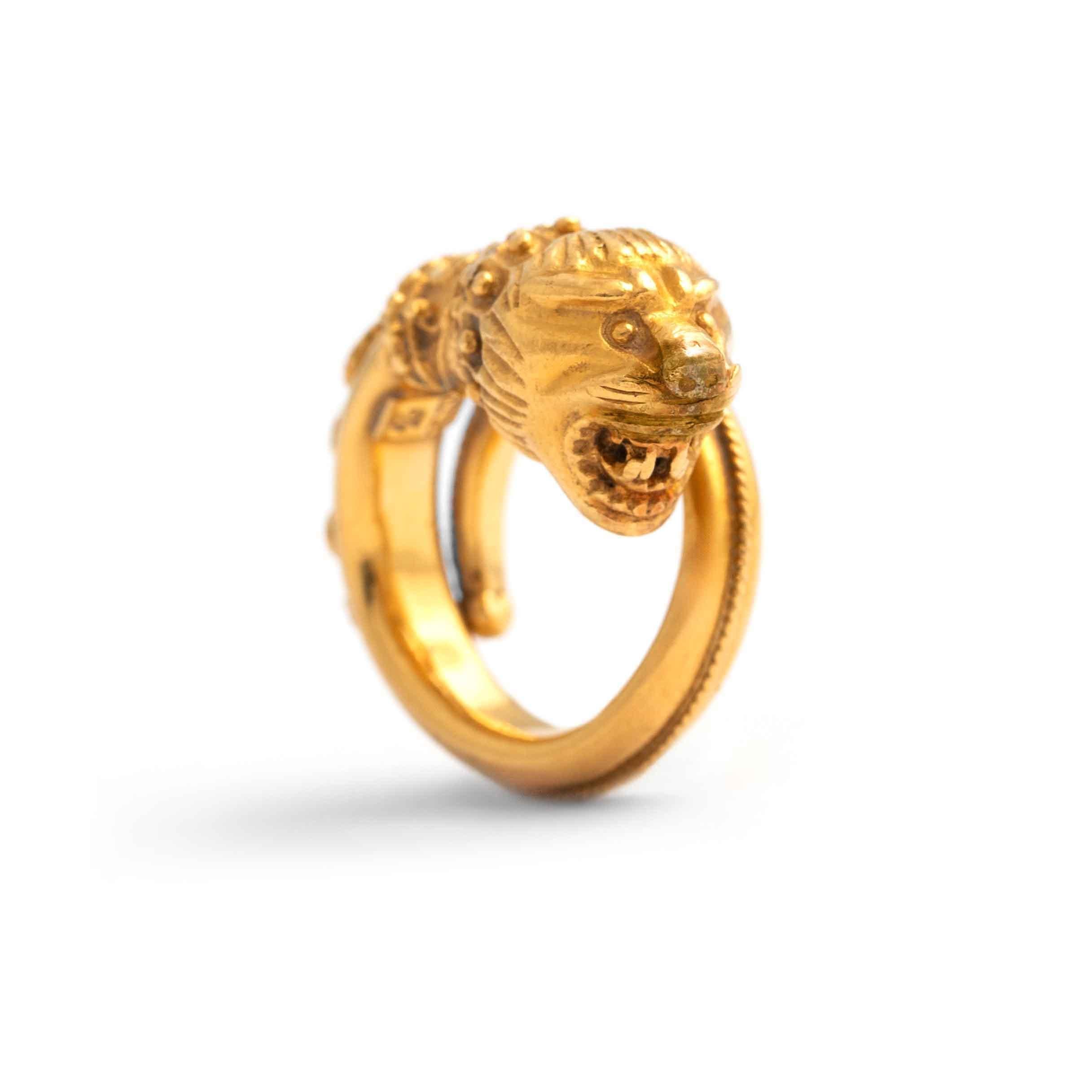Zolotas Gold Chimera Ring Lion Head Terminal For Sale 1
