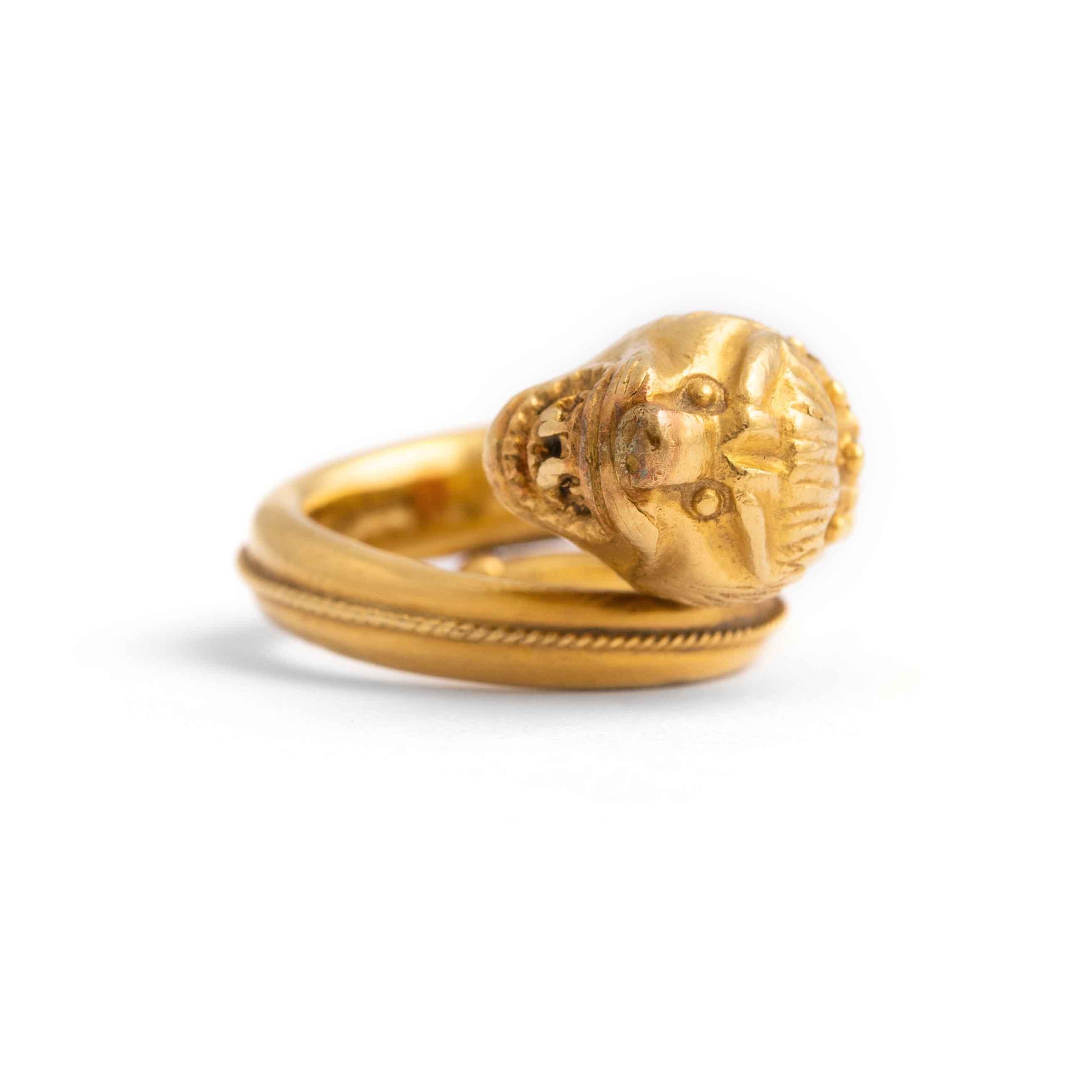 Zolotas Gold Chimera Ring Lion Head Terminal For Sale 3