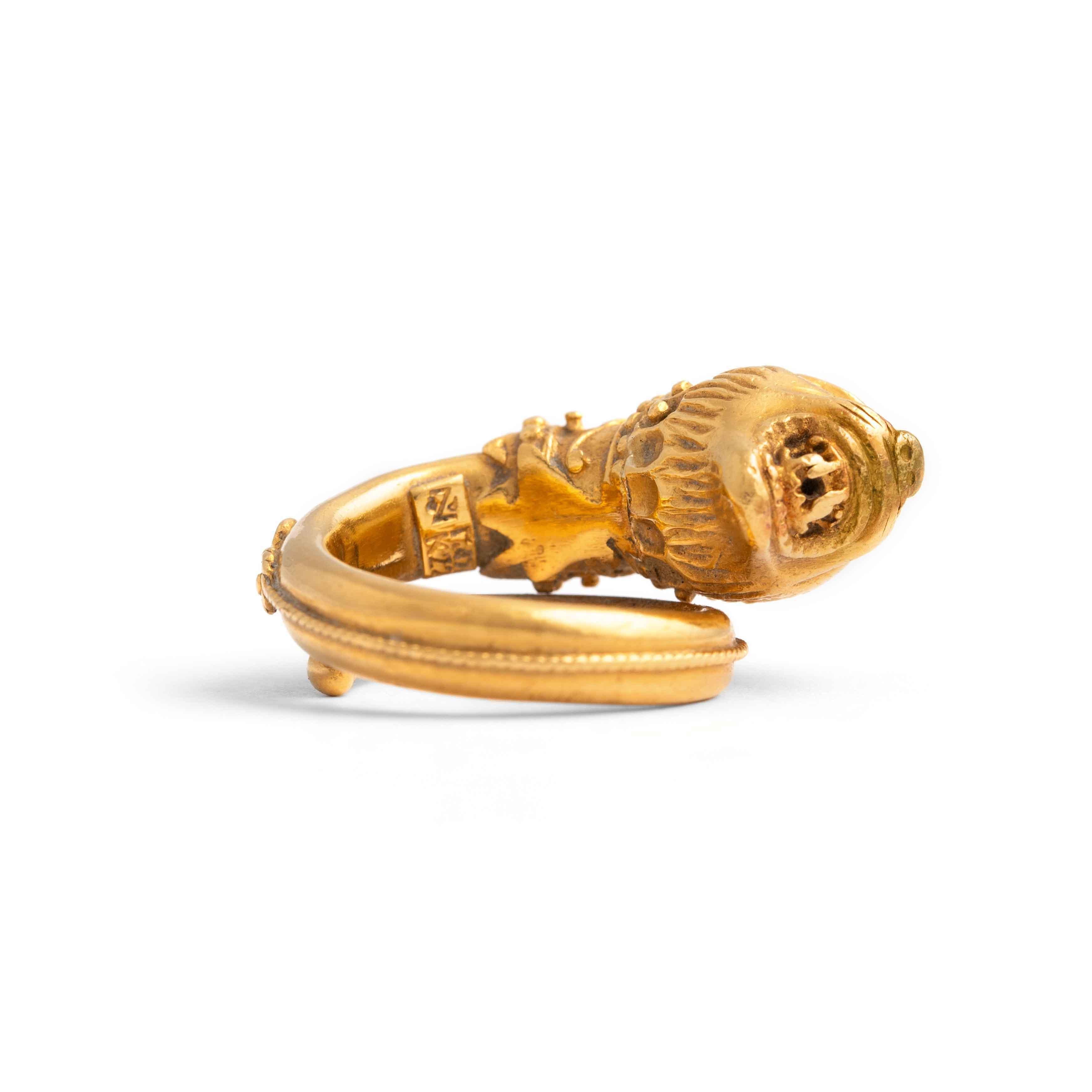 Zolotas Gold Chimera Ring Lion Head Terminal For Sale 4