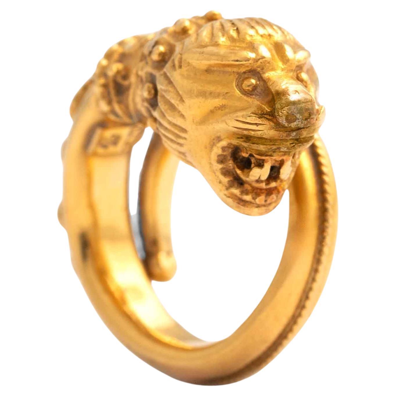 Zolotas Gold Chimera Ring Lion Head Terminal