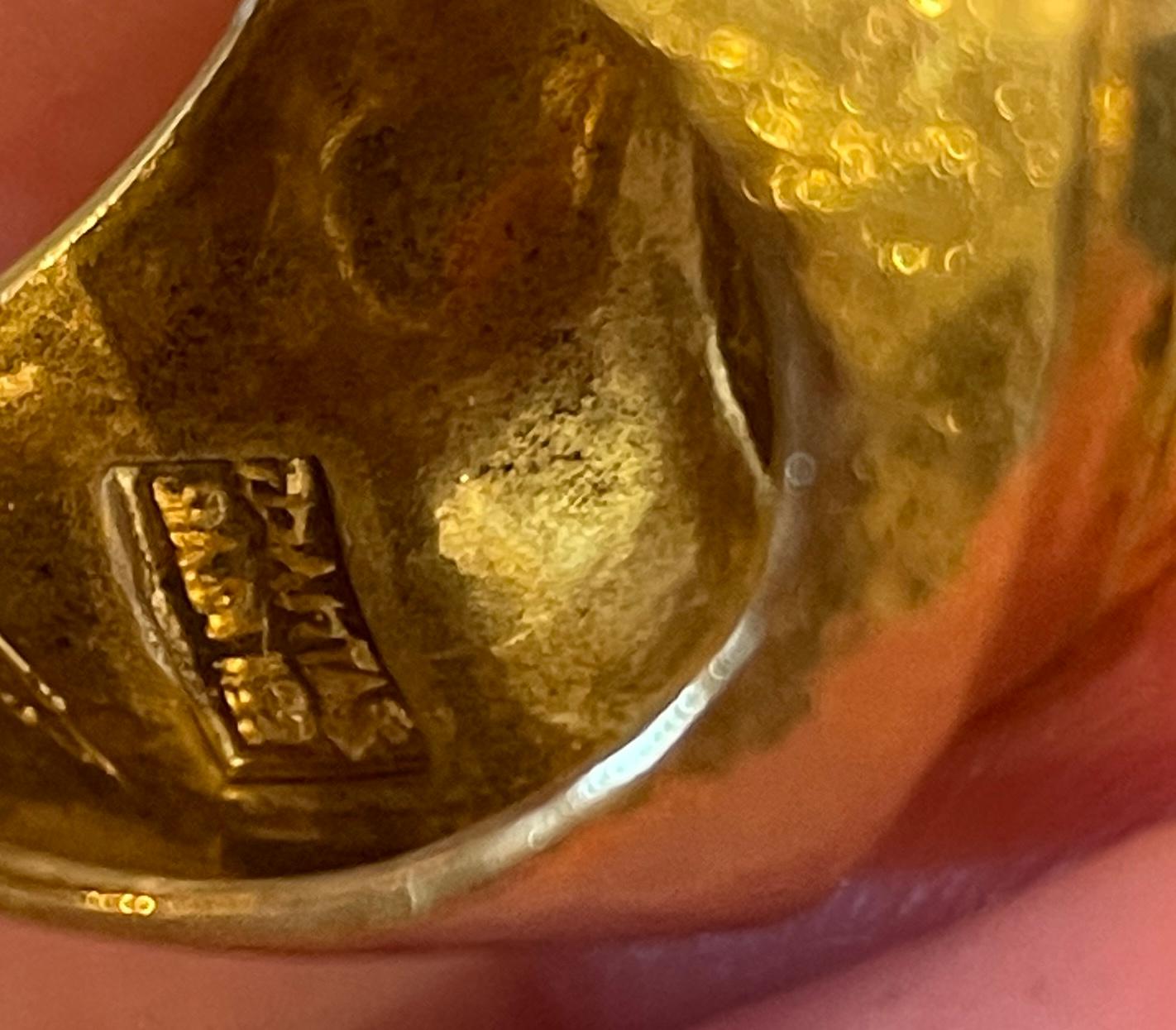Women's or Men's Zolotas Gold Hammered Dome Ring