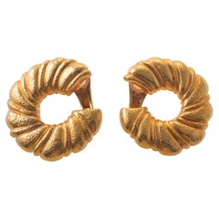 Vintage Zolotas Greece Gold Earrings