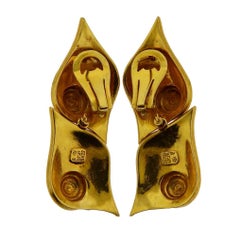 Zolotas Greece Gold Swirl Motif Necklace Earrings Set