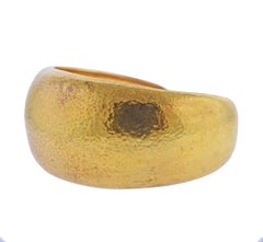 Zolotas Greece Hammered Gold Cuff Bracelet