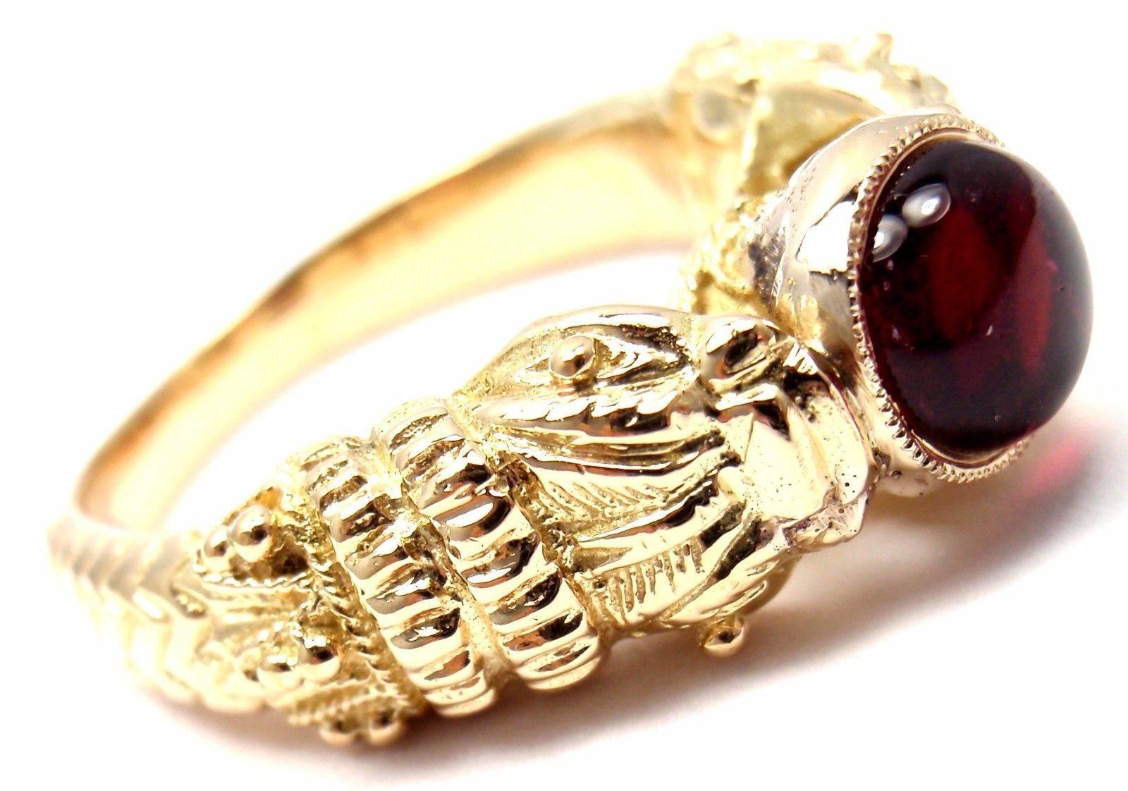 Zolotas Greece Pink Tourmaline Yellow Gold Band Ring In Excellent Condition For Sale In Southampton, PA