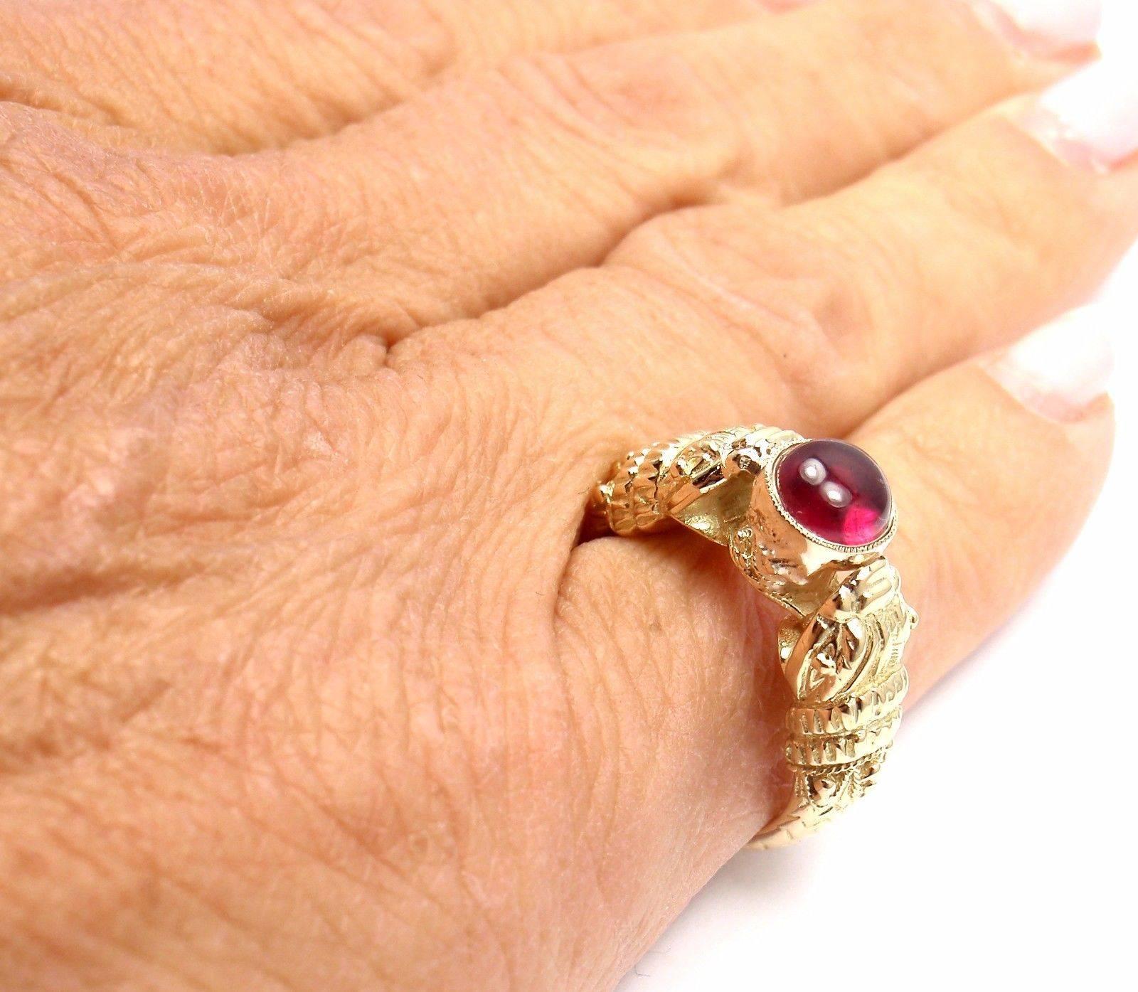Zolotas Greece Pink Tourmaline Yellow Gold Band Ring For Sale 2