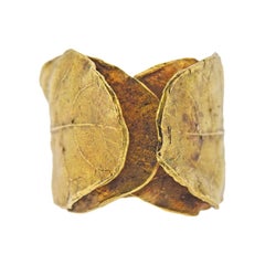 Zolotas Grèce Bague à feuilles en or jaune