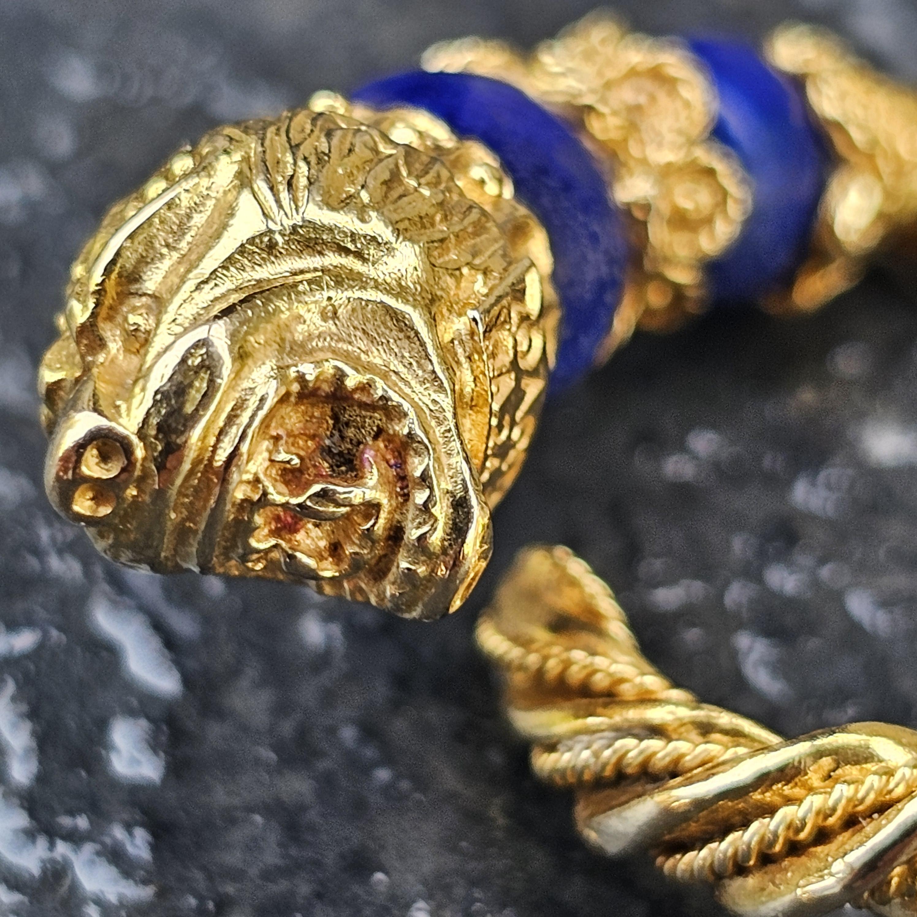 Anello Zolotas Testa di Leone Greco Lapis Oro Giallo 18k 11.3g sz ~7 Regolabile in vendita 5