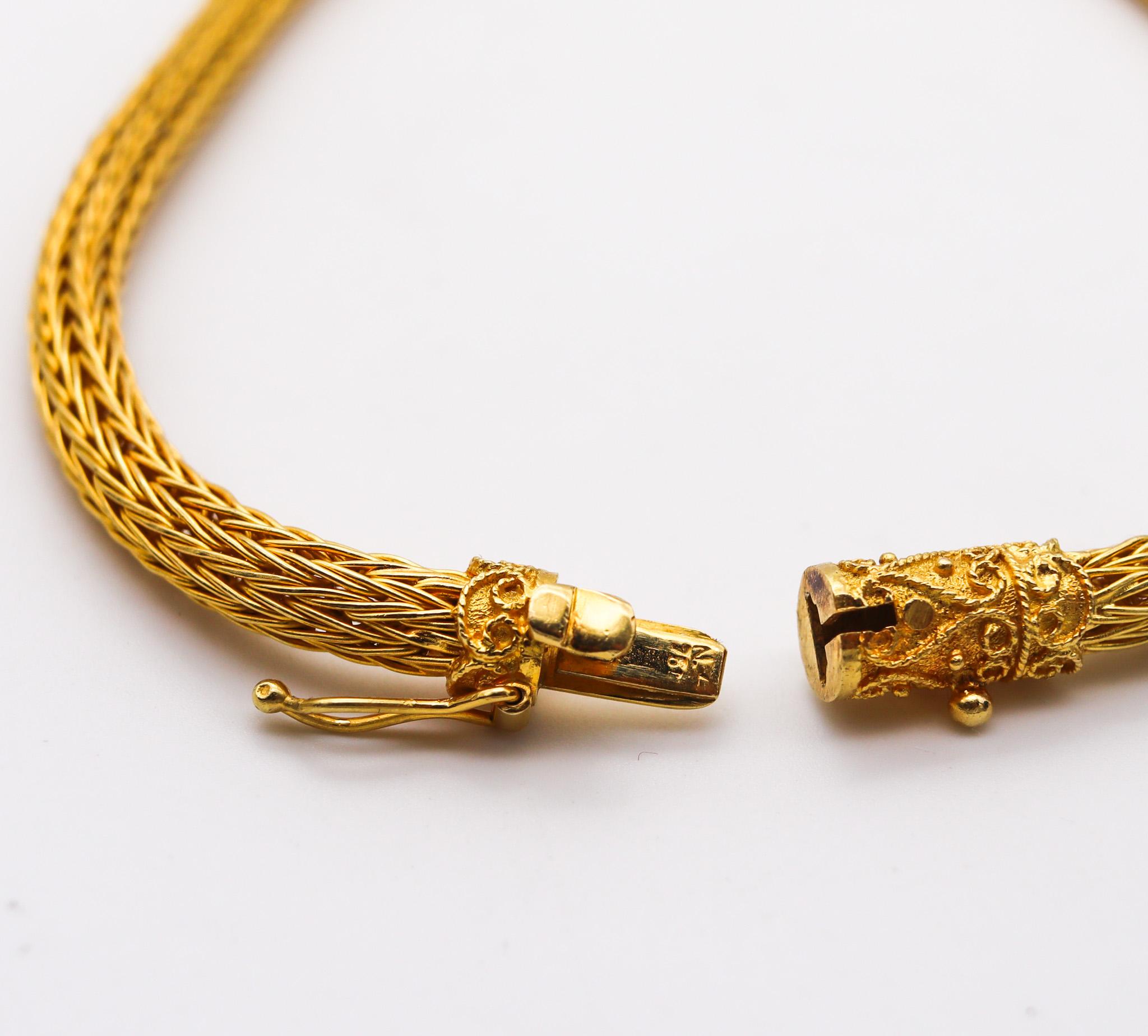 Zolotas Griechische Revival Herkules Sautoir Mesh Halskette aus massivem 18 Karat Gelbgold im Angebot 1