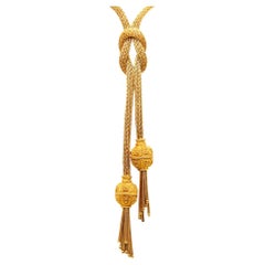 Zolotas Greek Revival Hercules Sautoir Mesh Necklace In solid 18Kt Yellow Gold