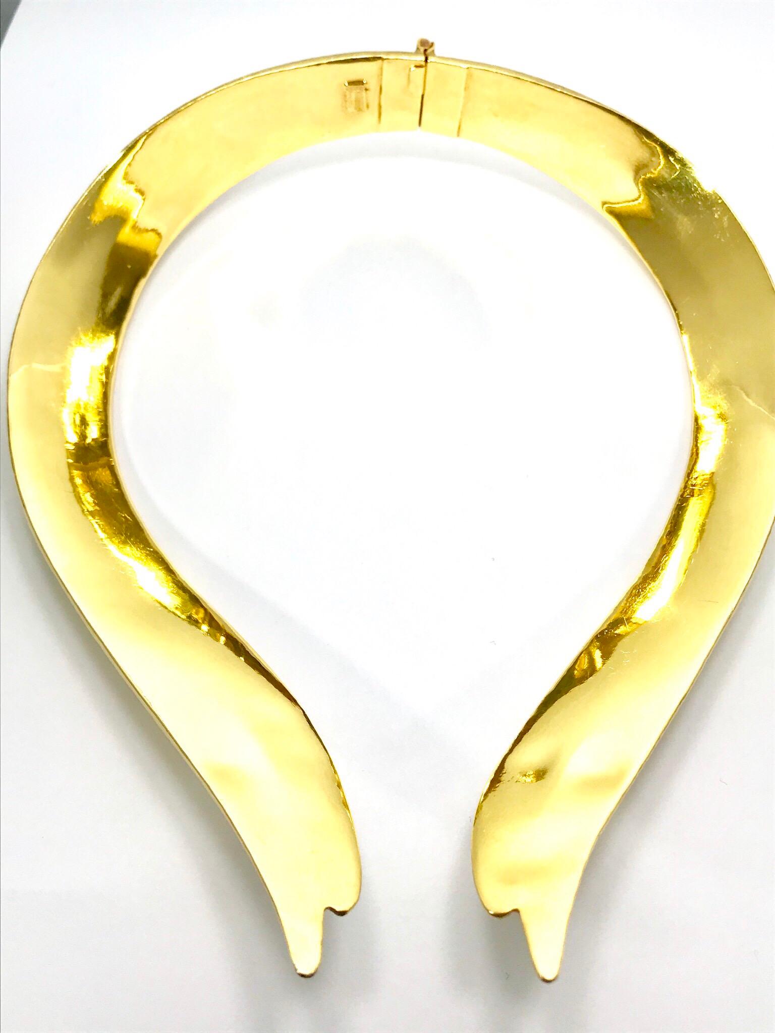Zolotas Handcrafted 22Kt Flexible Hinged Collar Necklace in Original Neck Folder 6