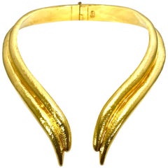 Zolotas Handcrafted 22Kt Flexible Hinged Collar Necklace in Original Neck Folder