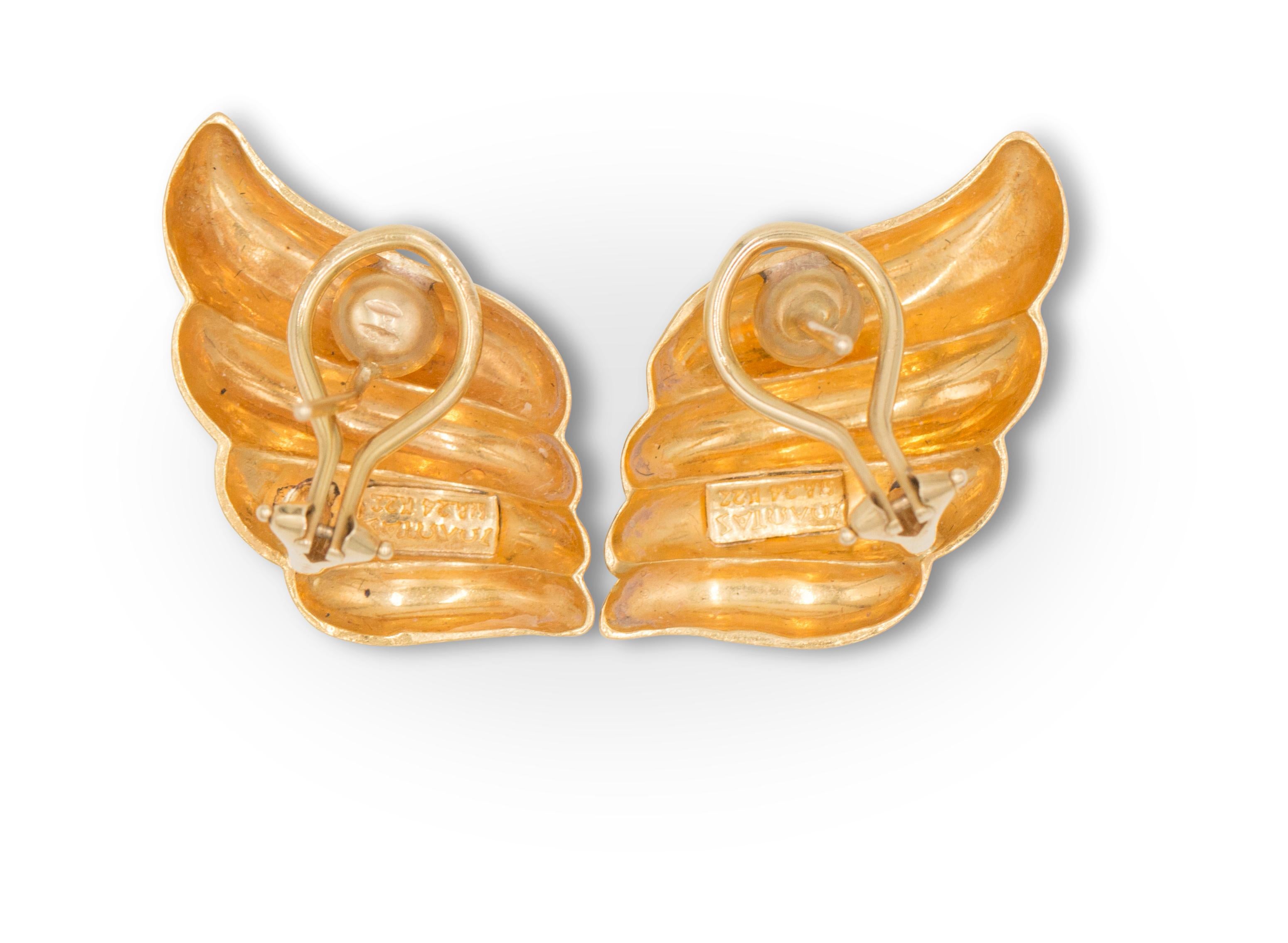 Women's Zolotas High Karat Gold Wing Motif Earrings