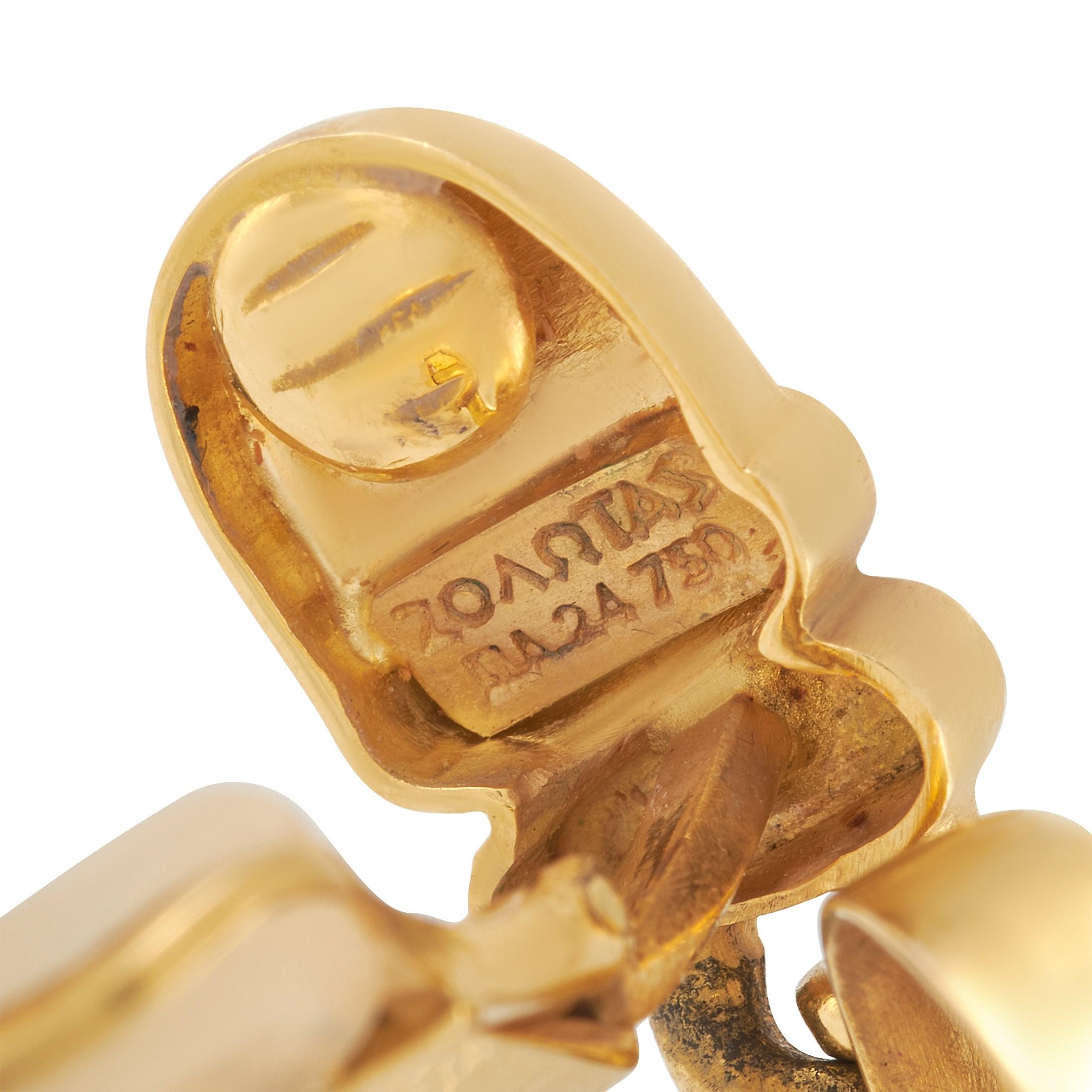 Mixed Cut Zolotas Intaglio 18 Karat Yellow Gold Citrine Vintage Drop Earrings