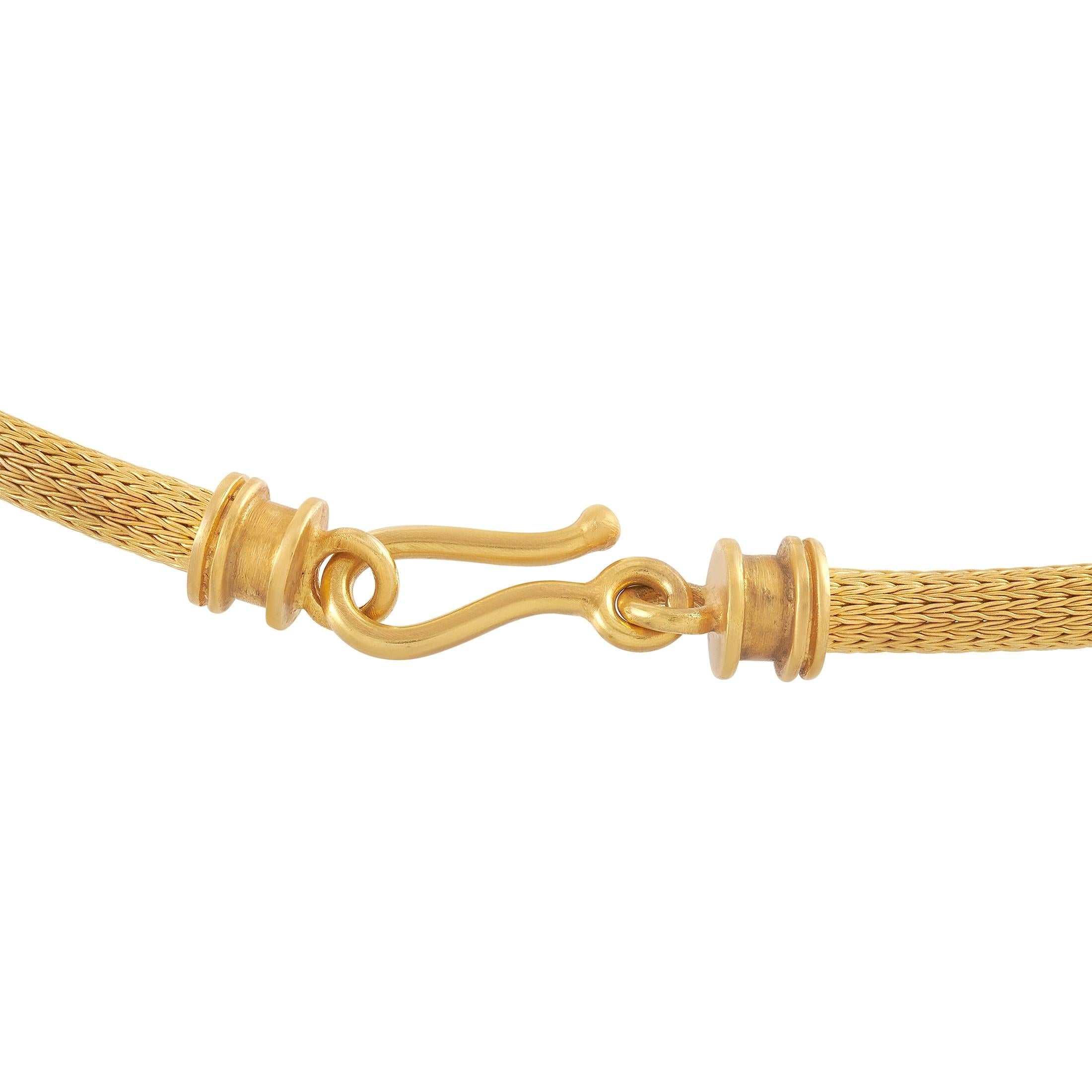 Mixed Cut Zolotas Intaglio 18 Karat Yellow Gold Citrine Vintage Necklace