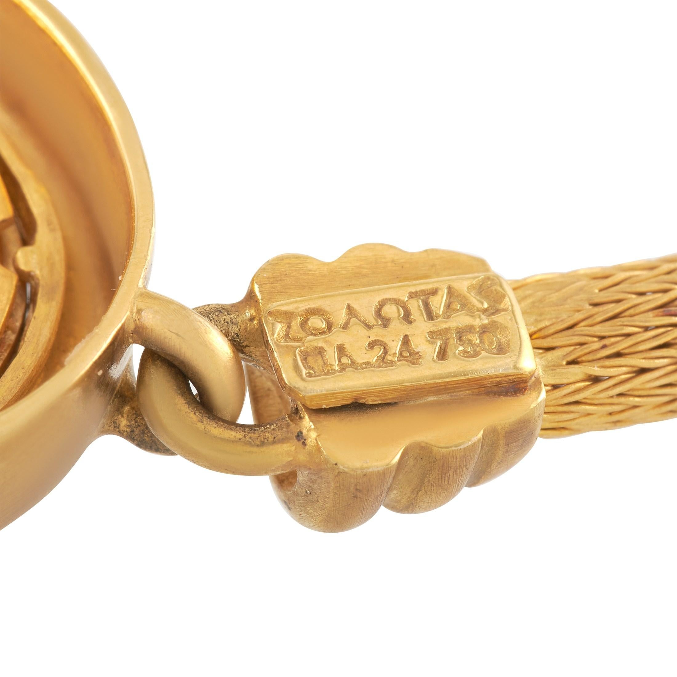 Zolotas Intaglio 18 Karat Yellow Gold Citrine Vintage Necklace In Excellent Condition In Southampton, PA