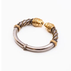 Pulsera León Zolotas en oro de 18 quilates y plata