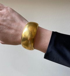 Zolotas of Greece High Karat Hammered Gold Cuff Bracelet